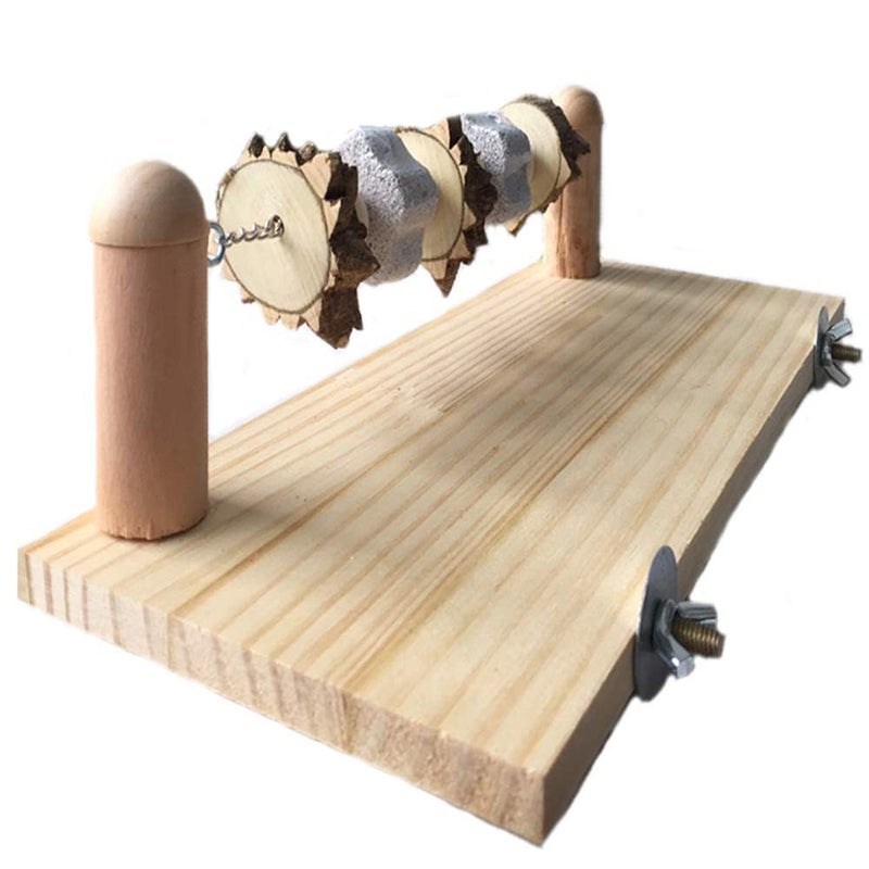 kathson Hamster Wood ledges Platform, Wooden Chinchilla Ledges Platform with Lava Ledge Blocks Chew Toys Pet Cage Resting Wooden Shelf Chinchilla Cage Accessories for Hamster Guinea-Pigs Mouse - Image 5